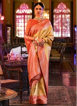 Kanjivaram Silk Designer Contemporary Style Saree For Festival