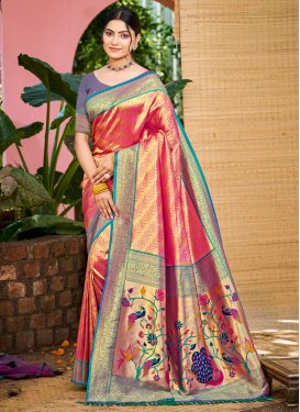 Kanjivaram Silk Woven Work Classic Saree in Multi Colour