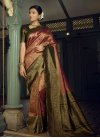 Black and Red Woven Work Art Silk Designer Traditional Saree - 1