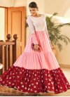Faux Georgette Off White and Pink Floor Length Trendy Gown - 2