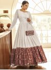 Brown and Off White Floor Length Gown - 2