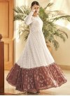 Brown and Off White Floor Length Gown - 1