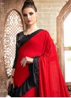 Black and Red Lycra Trendy Classic Saree - 1