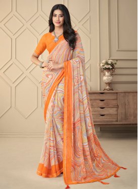 Lace Work Designer Contemporary Style Saree For Casual