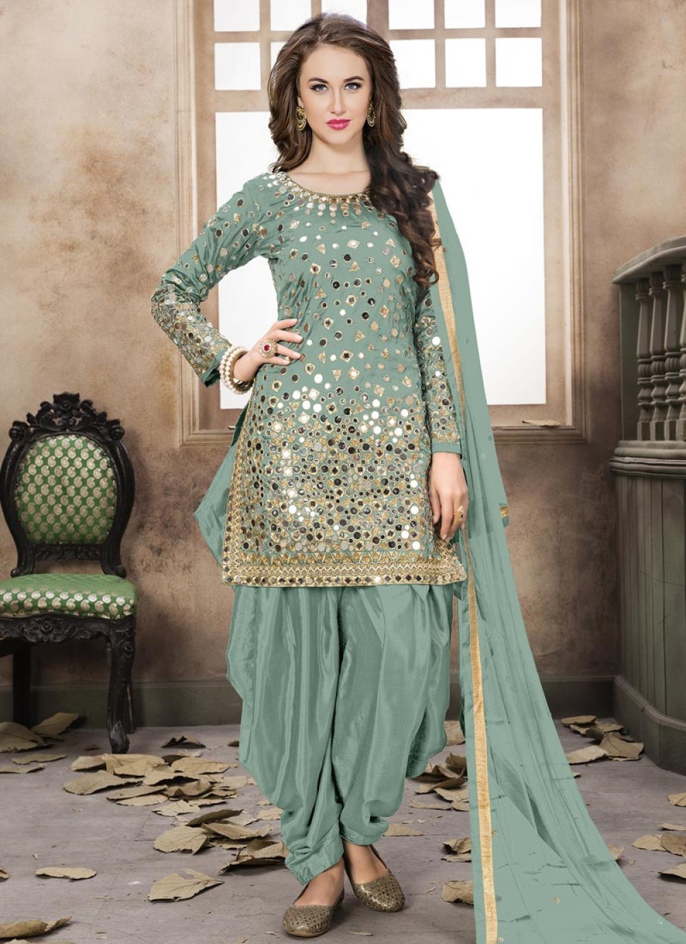 Blue Cotton Lace Suit – Label Madhuri Thakkar-nextbuild.com.vn