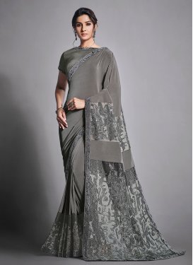 Lace Work Lycra Designer Traditional Saree