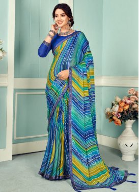 Lace Work Traditional Designer Saree For Casual