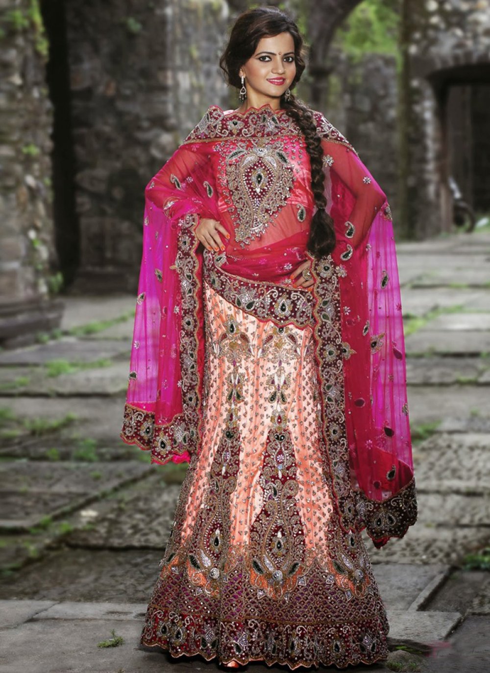 Fuchsia hotsell bridal lehenga