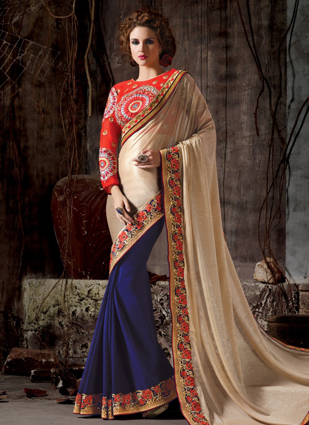 Bestseller | $121 - $302 - Multi Colour Wedding Pure Georgette Saree and  Multi Colour Wedding Pure Georgette Sari online shopping