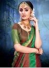 Green and Red Woven Work Traditional Designer Saree - 1