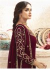 Embroidered Work Faux Georgette Palazzo Style Pakistani Salwar Suit - 1