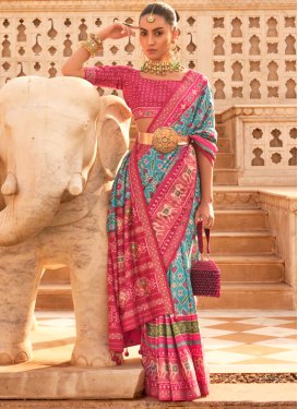 Light Blue and Pink  Traditional Designer Saree