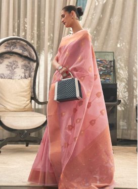 Linen Contemporary Style Saree For Festival