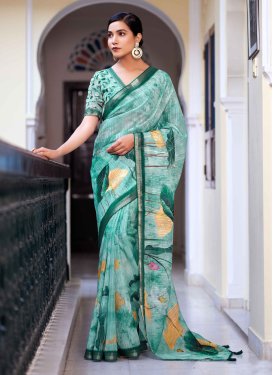 Linen Designer Contemporary Style Saree For Ceremonial