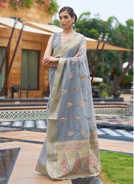 Linen Designer Traditional Saree For Ceremonial