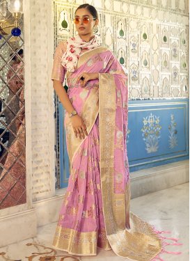 Linen Trendy Saree For Ceremonial