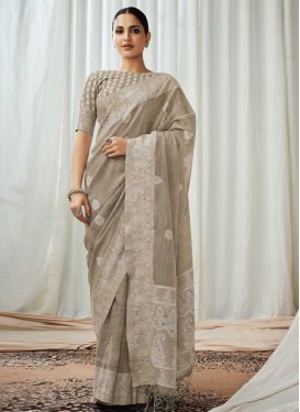Linen Woven Work Traditional Designer Saree