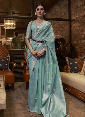 Linen Woven Work Traditional Designer Saree