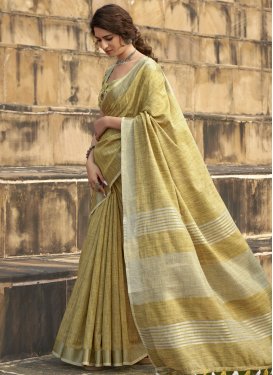 Linen Woven Work Traditional Designer Saree