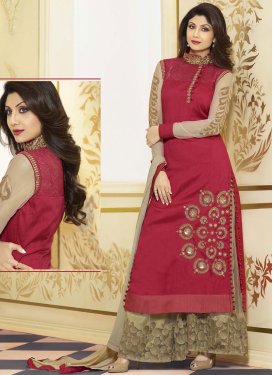 Lively Booti Work Palazzo Style Shilpa Shetty Party Wear Suit