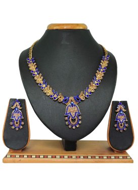 Lordly Alloy Gold Rodium Polish Necklace Set For Festival