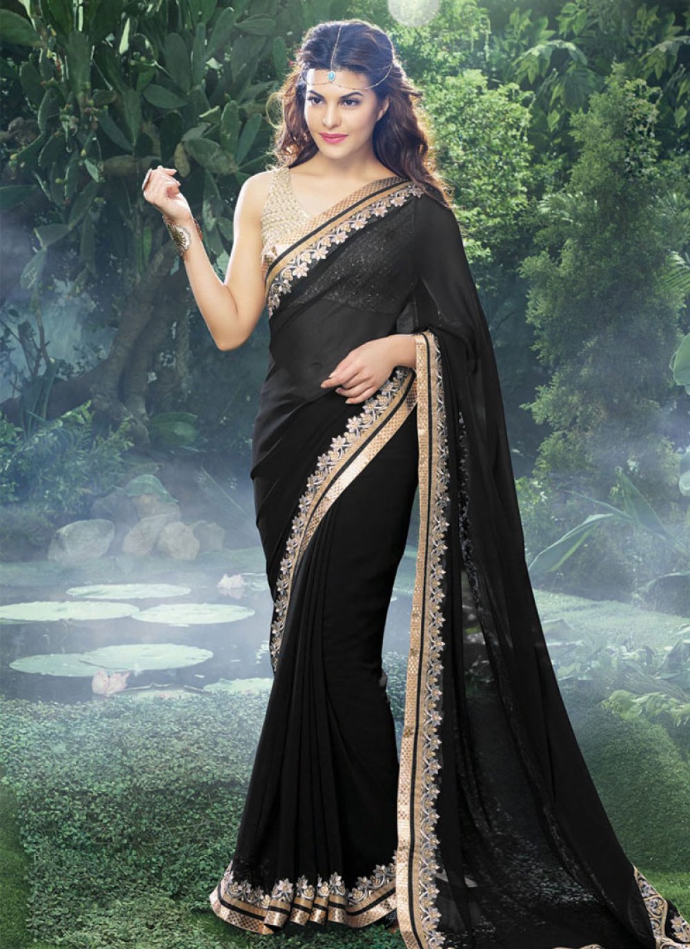 Party Wear Saree Black Colour in 2023 | Party wear sarees, Saree designs,  Wedding saree indian