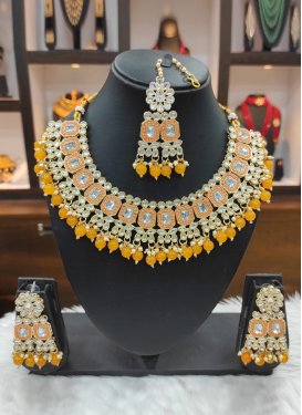 Lordly Moti Work Alloy Jewellery Set For Festival
