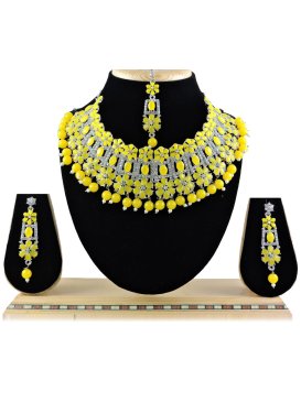 Lordly Silver Rodium Polish Necklace Set For Party