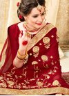 Lovable Maroon Patch Border Faux Georgette Classic Saree - 1