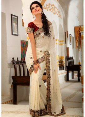 Lovable Off White Party Wear Saree