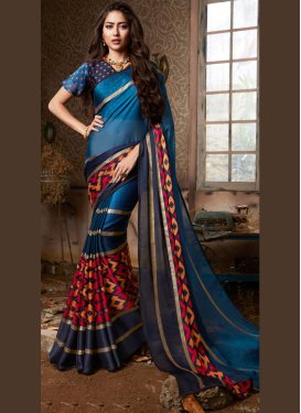 Lovely Abstract Print Multi Colour Printed Saree