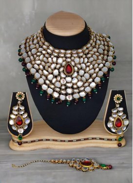 Lovely Alloy Beads Work Necklace Set
