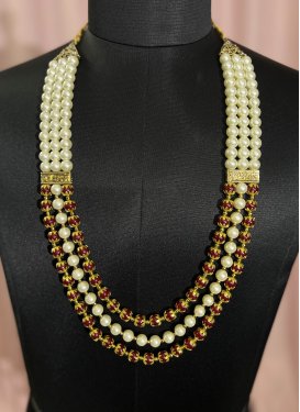 Lovely Alloy Cream and Maroon Necklace For Festival