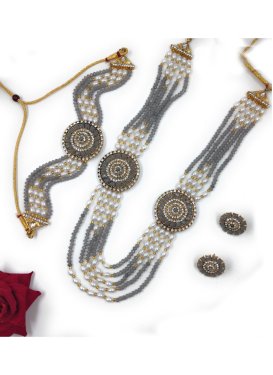Lovely Gold Rodium Polish Necklace Set For Ceremonial