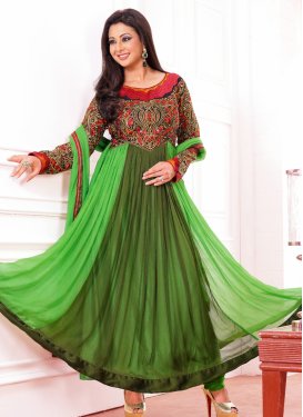 Luscious Green And Black Bollywood Suit