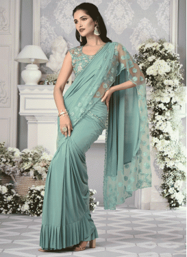 Lycra Embroidered Work Different Style Saree