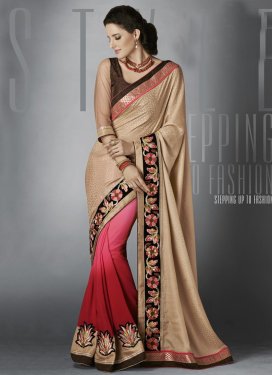 Magnetic Resham And Patch Work Half N Half Party Wear Saree