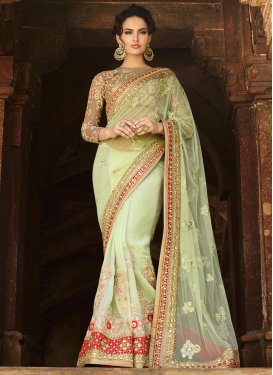 Magnetize Lace And Booti Work Wedding Saree