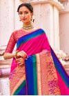 Banarasi Silk Blue and Rose Pink Woven Work Designer Traditional Saree - 1