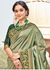 Banarasi Silk Woven Work Green and Sea Green Designer Contemporary Style Saree - 1