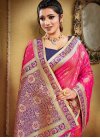 Navy Blue and Rose Pink Trendy Classic Saree - 1