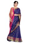 Navy Blue and Rose Pink Art Silk Trendy Classic Saree For Ceremonial - 1