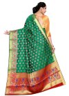 Green and Red Designer Traditional Saree For Ceremonial - 1