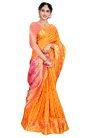 Art Silk Mustard and Rose Pink Designer Contemporary Style Saree For Festival - 1