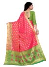 Woven Work Mint Green and Rose Pink Traditional Designer Saree - 1