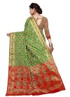 Olive and Red Designer Contemporary Style Saree - 2