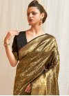 Black and Gold Woven Work Designer Traditional Saree - 1