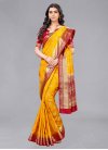 Art Silk Red and Yellow Traditional Designer Saree - 2