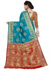 Art Silk Light Blue and Maroon Designer Traditional Saree For Ceremonial - 2