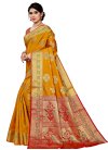Mustard and Red Designer Contemporary Style Saree - 1